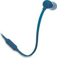 Produktbild: JBL Tune 110 – In-Ear Kopfhörer mit verwicklungsfreiem Flachbandkabel und Mikrofon - Blau – Für grenzenlosen Musikgenuss mit der Pure Bass Sound Technologie