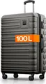 Produktbild: Travely Polycarbonat Koffer Groß 77cm XL - 100L Innenvolumen - 158cm Gurtmaß, sehr robuster Hartschalen Koffer mit sanften Rollen & TSA Schloss, Reisekoffer, Koffer & Trolleys, Reisekoffer mit Rollen