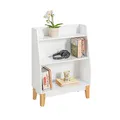 Produktbild: SoBuy KMB47-W Kinderregal mit 3 Fächern Bücherregal Aufbewahrungsregal für Kinder Standregal mit Massivholzbeine weiß BHT ca.: 60x80x25cm