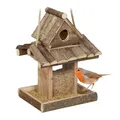 Produktbild: Vogelfutterhaus Relaxdays Holz – zum Aufhängen Garten – 25x17,5x16 cm Natur