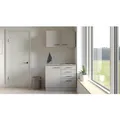 Produktbild: Flex-Well Exclusiv Miniküche Lund 100 cm Lichtgrau glänzend-Rauchgrau