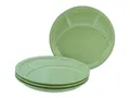 Produktbild: CreaTable, 22985, Serie Universal Fondueteller Grün, 4-teiliges Geschirrset für 4 Personen, Fondueteller aus Porzellan, spülmaschinen- und mikrowellengeeignet, Made in Europe