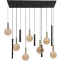 Produktbild: Lucide Pendelleuchte Josiane, Orange, Schwarz, Metall, Metalloptik,Metalloptik, rund,rund, 143x200x3.5 cm, RoHS, Reach, Handmade in Europe, höhenverstellbar, beliebig kürzbar, Lampen & Leuchten, Innenbeleuchtung, Hängelampen, Pendelleuchten