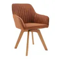 Produktbild: Riess Ambiente Drehbarer Design Stuhl Livorno Vintage braun Buchenholz Beine Esszimmerstuhl Küchenstuhl Besucherstuhl
