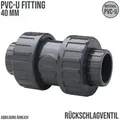 Produktbild: 40 mm PVC Rückschlag Ventil federbelastet Klebe Muffe grau - PN 16 bar