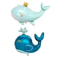 Produktbild: 2 Stück Walballons, Meerestierballons, Aufblasbare Aluminiumfolienballons, Cartoon-Walballons, Kinderduschballons, Partydekorationen Am Meer