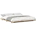 Produktbild: vidaXL Bett Bodenbettgestell Braun 200 x 200 cm Massivholz Kiefer (1-tlg) braun 200 cm x 200 cm x 10 cm