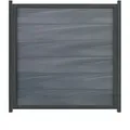 Produktbild: GroJaViento Zaunelement Farbe: Steingrau co-extrudiert Maß: 180x180cm Rahmen: Anthrazit - Grau
