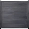 Produktbild: GroJa Viento Sichtschutzzaun Steingrau co-extrudiert mit Alu-Rahmen Anthrazit DB 703 Sichtschutz Lamellenzaun, 180 cm