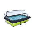 Produktbild: EXIT Toys Lime Pool mit Multifunktionale Abdeckung - 220x150x65cm - Rechteckiger, Kompakter Rahmenpool mit Kartuschenfilterpumpe - Leicht Zugänglich - Für Sauberes und Warmes Poolwasser - Grün