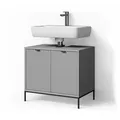 Produktbild: Livinity® Waschtischunterschrank, Grau, Grau, Holzwerkstoff, 2 Fächer, 70x63x45.1 cm, Badezimmer, Badezimmerschränke, Waschbeckenunterschränke
