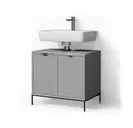 Produktbild: Livinity® Waschbeckenunterschrank ATERNO, Grau/Grau, 70 x 63 cm mit Türen