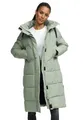Produktbild: MARIKOO Damen Winterjacke (S-3XL) - Steppjacke, lang geschnitten, seitliche Gehschlitze, Kapuze (abnehmbar), Warme Jacke Frauen - N001 (L, Smokey-Mint)