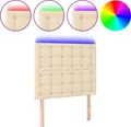 Produktbild: vidaXL LED Kopfteil Creme 90x5x118/128 cm Stoff