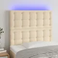 Produktbild: LED Kopfteil Creme 90x5x118/128 cm Stoff