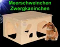 Produktbild: Nager 🐹🐇 HOLZ ZWERGKANINCHEN MEERSCHWEINCHEN HAUS 2 Eingänge Zubehör Nest