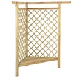 Produktbild: furnicato Pergola Holz-Eckpergola mit Sitzbank 166x81x174 cm grün imprägniert, (1-tlg), Stabile Gartenlaube als Rankhilfe für Rosen und Kletterpflanzen