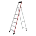 Produktbild: Stufenstehleiter Haushaltsleiter 3/4/5/6/7/8 Stufen Eimerhaken Ablage Alu Leiter