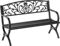 Produktbild: Outsunny 2-Sitzer Gartenbank Sitzbank 240kg belastbar Bank Gartenmöbel für den Innen- und Außenbereich geeignet 127x60x85 cm Schwarz