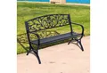 Produktbild: Outsunny Gartenbank Metall Gartenmöbel 2-Sitzer (Sitzbank, 1-St., Bank), Schwarz 127x60x85 cm