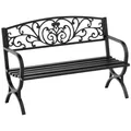 Produktbild: Gartenbank Sitzbank Blumenbank Metall Gartenmöbel 2-Sitzer Schwarz
