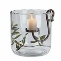 Produktbild: Loberon Windlicht Vermand, klar/antikbraun | Romantische Optik, Mundgeblasenes Glas, Herausnehmbarer Kerzenhalter