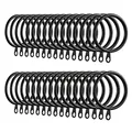 Produktbild: Kinsinder 60 Stücke Metall Gardinenringe Vorhangringe, 38mm Innendurchmesser Vorhang Hängend Ringe für Gardinenstangen für Fenster Tür Duschvorhang(Schwarz)