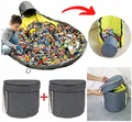 Produktbild: 2x Spielzeug Aufbewahrungstasche & Spielmatte 150cm 20l Grau Kinder Organizer