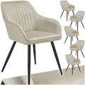 Produktbild: tectake® Esszimmerstuhl, gepolstert, in Samtoptik, gesteppt, schlanke Stahlbeine, 58 x 62 x 82 cm
