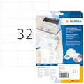 Produktbild: HERMA 4443 Adressetiketten für Schreibmaschinen, 20 Blatt, 70 x 36 mm, 24 pro A4 Bogen, 480 Stück, selbstklebend, bedruckbar, matt, blanko Papier Klebeetiketten Adressaufkleber Etiketten, weiß
