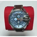 Produktbild: Diesel DZ4458 Herren-Armbanduhr, Edelstahl-Gehäuse, Leder-Armband - Blau/Silber/Braun