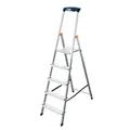 Produktbild: Stufen Stehleiter Krause Safety Aluminium 5 Stufen hoher Sicherheits-Bügel und große rutschsicherer Plattform 126337