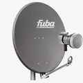 Produktbild: Fuba Satellitenschüssel Komplettset 1 Teilnehmer DAL 801 A - Sat Komplettanlage DAL 800 A Alu Sat-Schüssel/Spiegel anthrazit + Fuba DEK 117 Single Universal LNB - HDTV, UHD(4K/8K), 3D