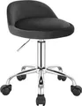 Produktbild: WOLTU Bürohocker mit Rollen, Drehhocker höhenverstellbar, Rollrocker mit niedriger Rückenlehne, Arbeitshocker Dunkelgrau, Sitzhöhe 43-54,5 cm