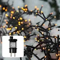 Produktbild: hellum LED Lichterkette außen Cluster, 23,98m 1200 LED Cluster Lichterkette warmweiß mit Timer, Strombetrieben indoor & outdoor, Weihnachtsbaumbeleuchtung mit Kabel <59 lm 577648