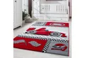 Produktbild: Carpettex Kinderteppich Rennwagen, Läufer, Höhe: 11 mm, Kinderteppich Rennwagen Teppich Baby Teppich Kinderzimmer Pflegeleicht