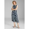 Produktbild: SWING Cocktailkleid - Midi Kleid aus weichem Mesh Taillierter Schnitt mit ausgestelltem Rockteil blau 38