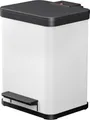 Produktbild: Tretmülleimer Hailo Öko Duo Plus M, 2 x 9 l, rechteckig, Stahlblech, weiß 138393