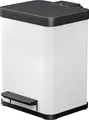 Produktbild: Tretmülleimer Hailo Öko Duo Plus M 2 x 9 l rechteckig Stahlblech weiß