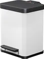 Produktbild: Tretmülleimer Hailo Öko Duo Plus M 2 x 9 l rechteckig Stahlblech weiß