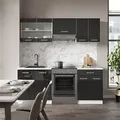 Produktbild: Vicco - Küchenzeile R-line, Anthrazit Hochglanz/weiß, 200 Cm Ohne Arbeitsplatte