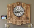 Produktbild: WOODEN Dartboard Surround | Burned Look (Geflammt) | MIT Tablet Halter (Universell) | Premium Dart-Wandschutz & Tablet-Halter (Catchring, Backboard)