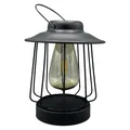 Produktbild: Solar Tischleuchte Laterne außen schwarz 16x18cm Retro-Optik Filament LED Sensor