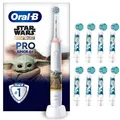 Produktbild: Oral-B Elektrische Zahnbürste - Pro Junior + 8 Aufsteckbürsten - Grogu/Star Wars