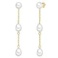 Produktbild: Valero Pearls Damen Perlen-Ohrhänger aus Sterling Silber mit Süßwasser-Zuchtper