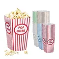 Produktbild: Relaxdays Popcorntüten, 50er Set, gestreift, Retro-Optik, Kino, Filmabend Zubehör, Pappe, Popcornbehälter, Mehrfarbig