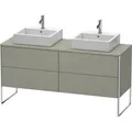 Produktbild: Duravit XSquare Konsolenwaschtischunterbau bodenstehend, für zwei Becken, 4 Auszüge, 1600x778x548mm, XS4927B9292, Farbe: Steingrau Seidenmatt Lack