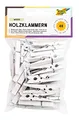 Produktbild: folia 2293 - Holzklammern weiß, 48 Stück, sortiert in 3 Größen - ideal für Notizen, Dekorationen und Fotoleinen