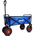 Produktbild: DMS® Bollerwagen Transportwagen Gartenwagen Gerätewagen Handwagen Luftbereifung Profilräder Transportkarre Gartenanhänger Ladekapazität ca. 120Kg Faltbar BW-04 (Blau)
