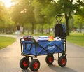 Produktbild: DMS Bollerwagen BW-04B – Klappbar, Blau, Ideal für Garten & Transport ✅